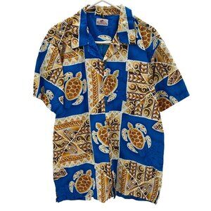 Mareko Island Creations Sea Turtle Button Up Short Sleeve Shirt Men's Si…